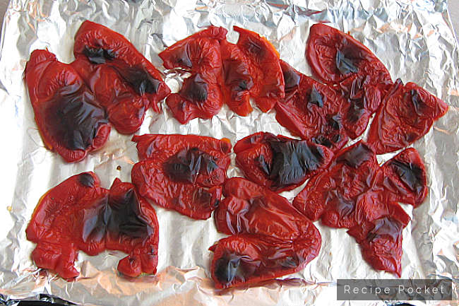 Red capsicum after roasting.