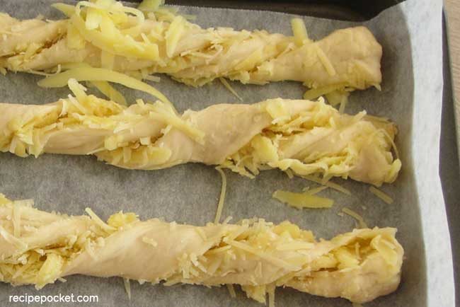Homemade cheese bread sticks - uncooked