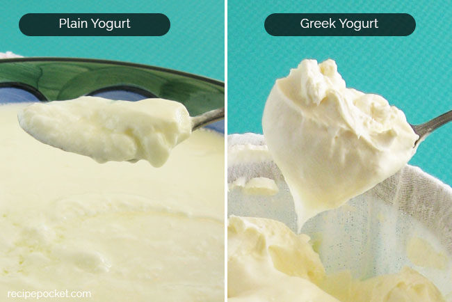 How to make Greek yogurt at home. Plain yogurt and thick and creamy Greek yogurt.