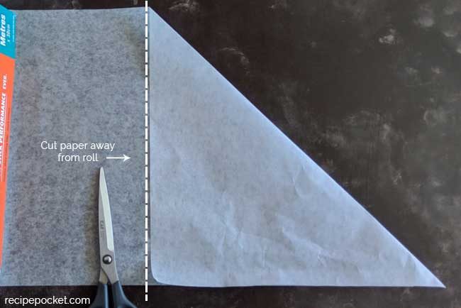 Cut a square of parchment paper.