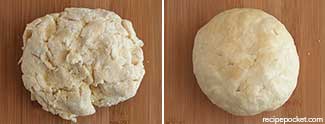 Side by side image of fist stages of making rough puff pastry.