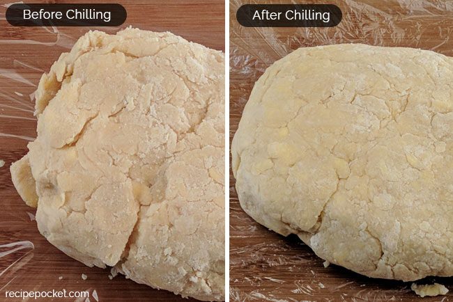 Image showing comparison of shortcrust pastry before and after chilling.