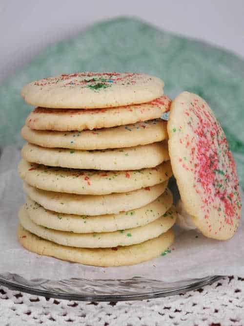 A stack of old fashioned sugar cookies.