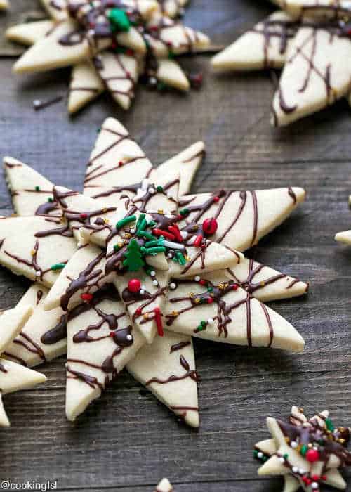 Stacked star sugar cookie Christmas tree.