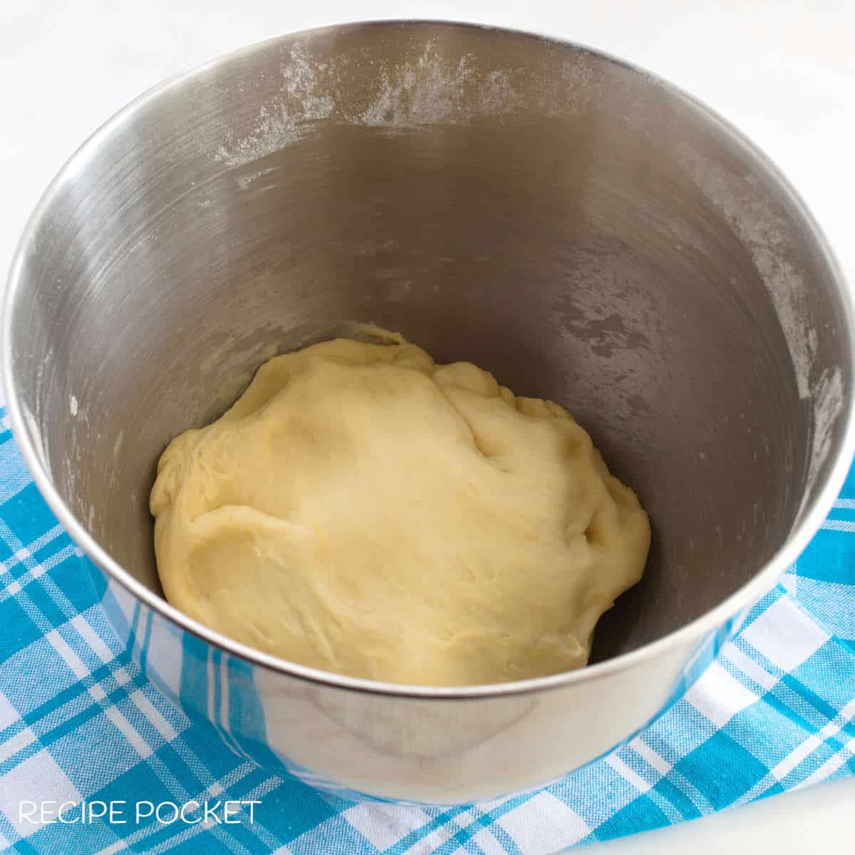 Tortilla dough in a bowl.