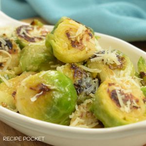 Sauteed Brussel sprouts with cheese.