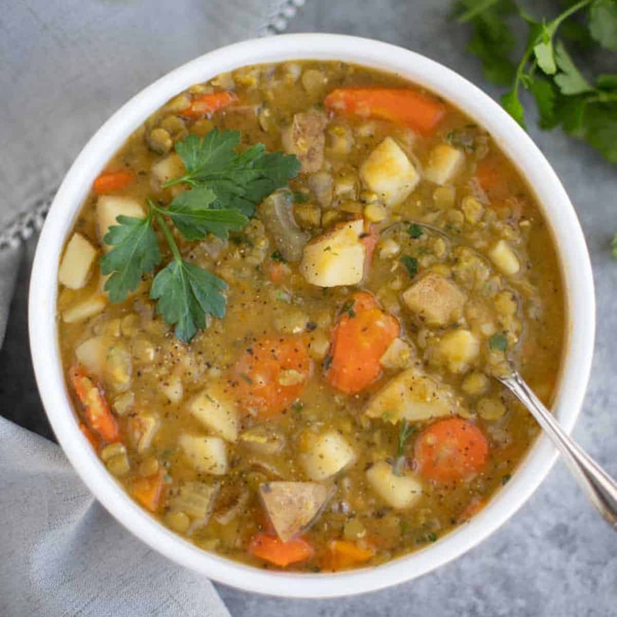 Vegan split pea soup.