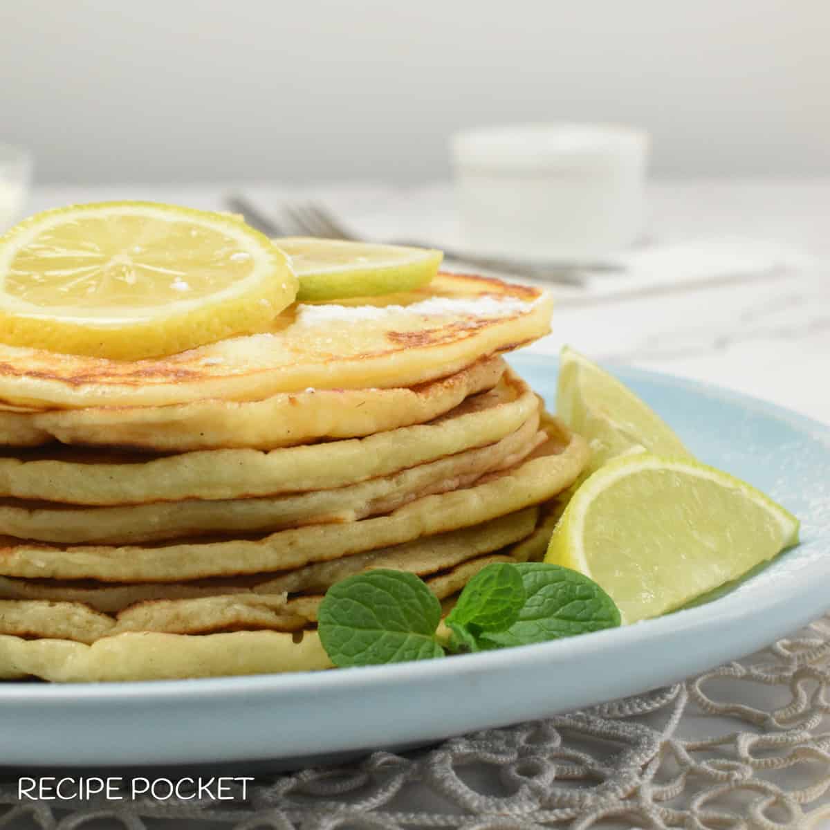 Featured image for recipe for ricotta pancakes.