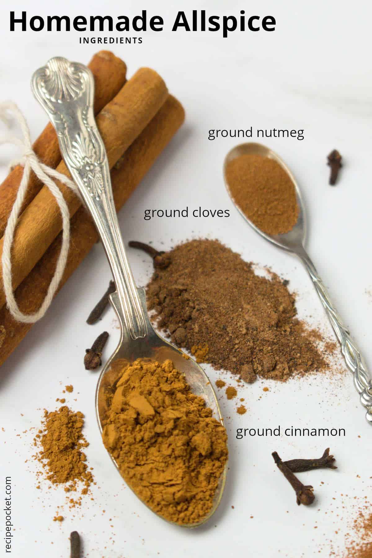 Ingredients for allspice recipe.