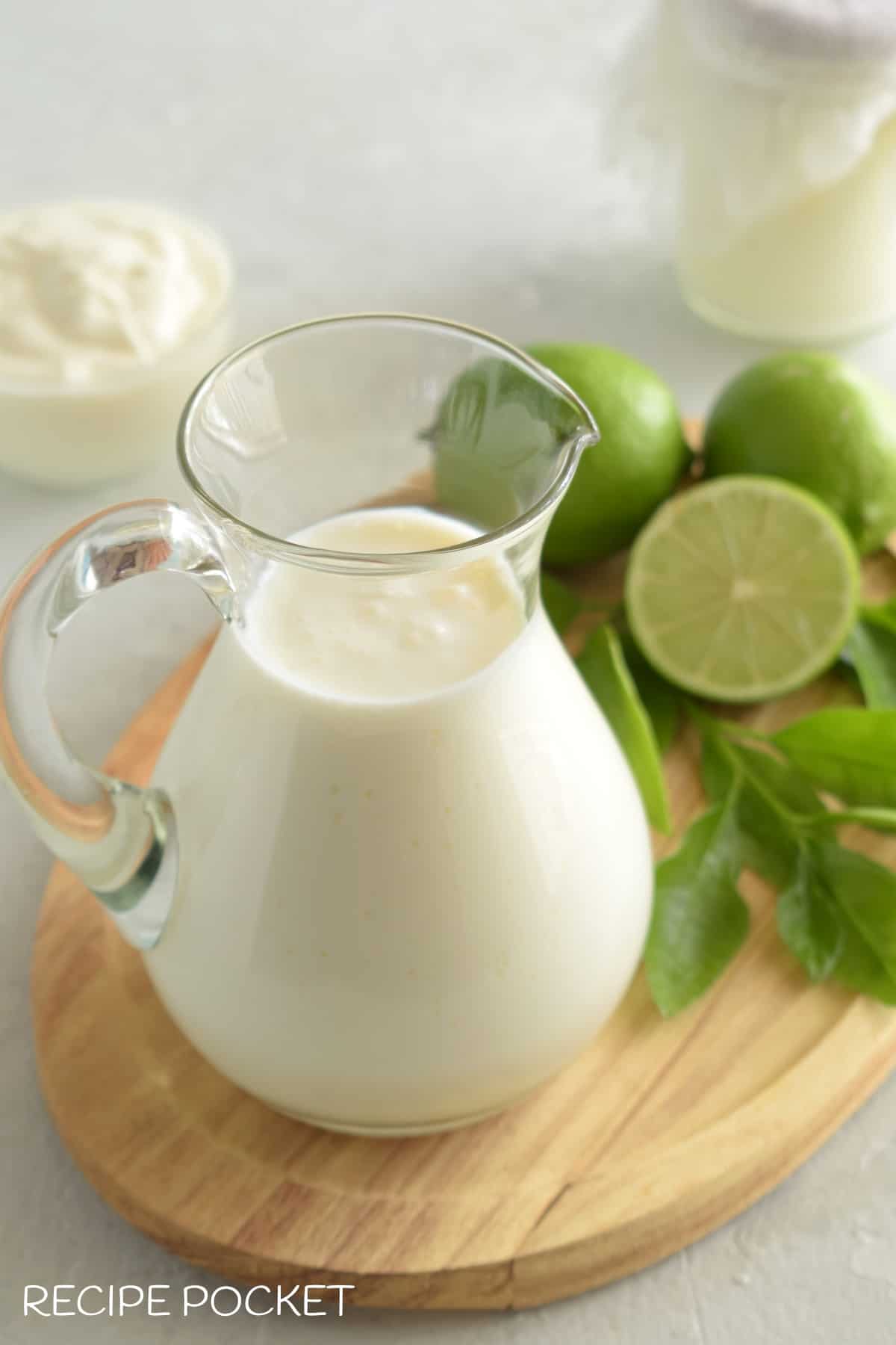 Hero image showing a jug of buttermilk for an article on what can you use instead of buttermillk.