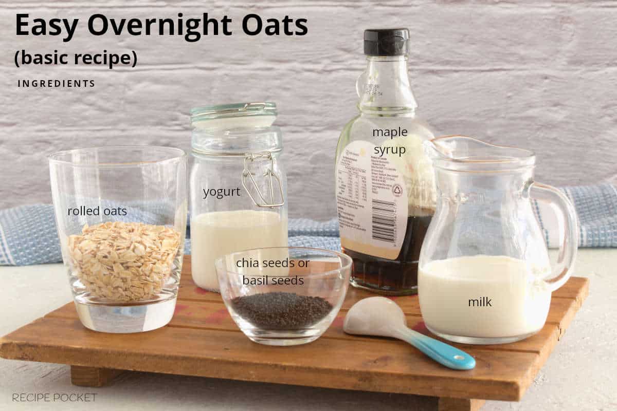Image showing ingredients need to make easy overnight oats.