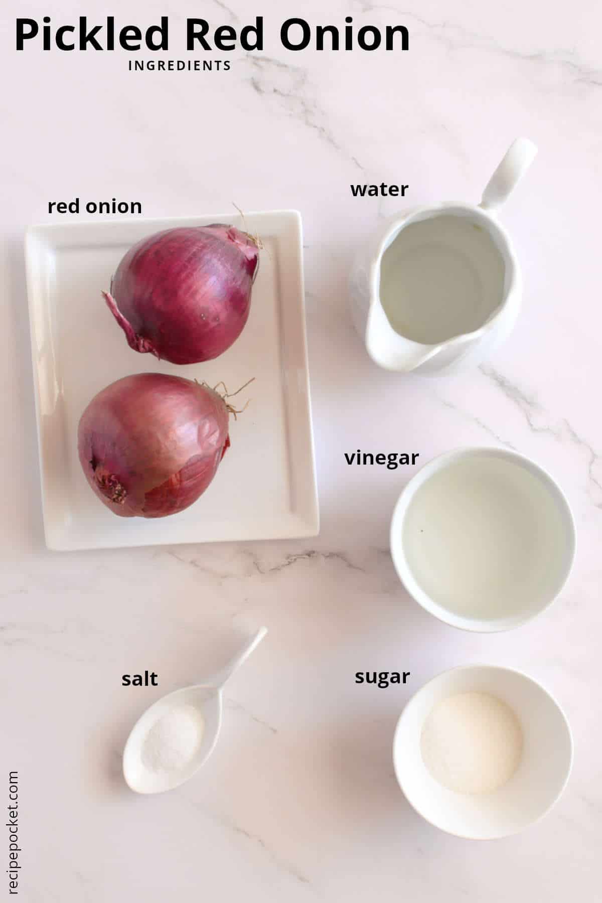 Image showing ingredients need to make an onion pickle.