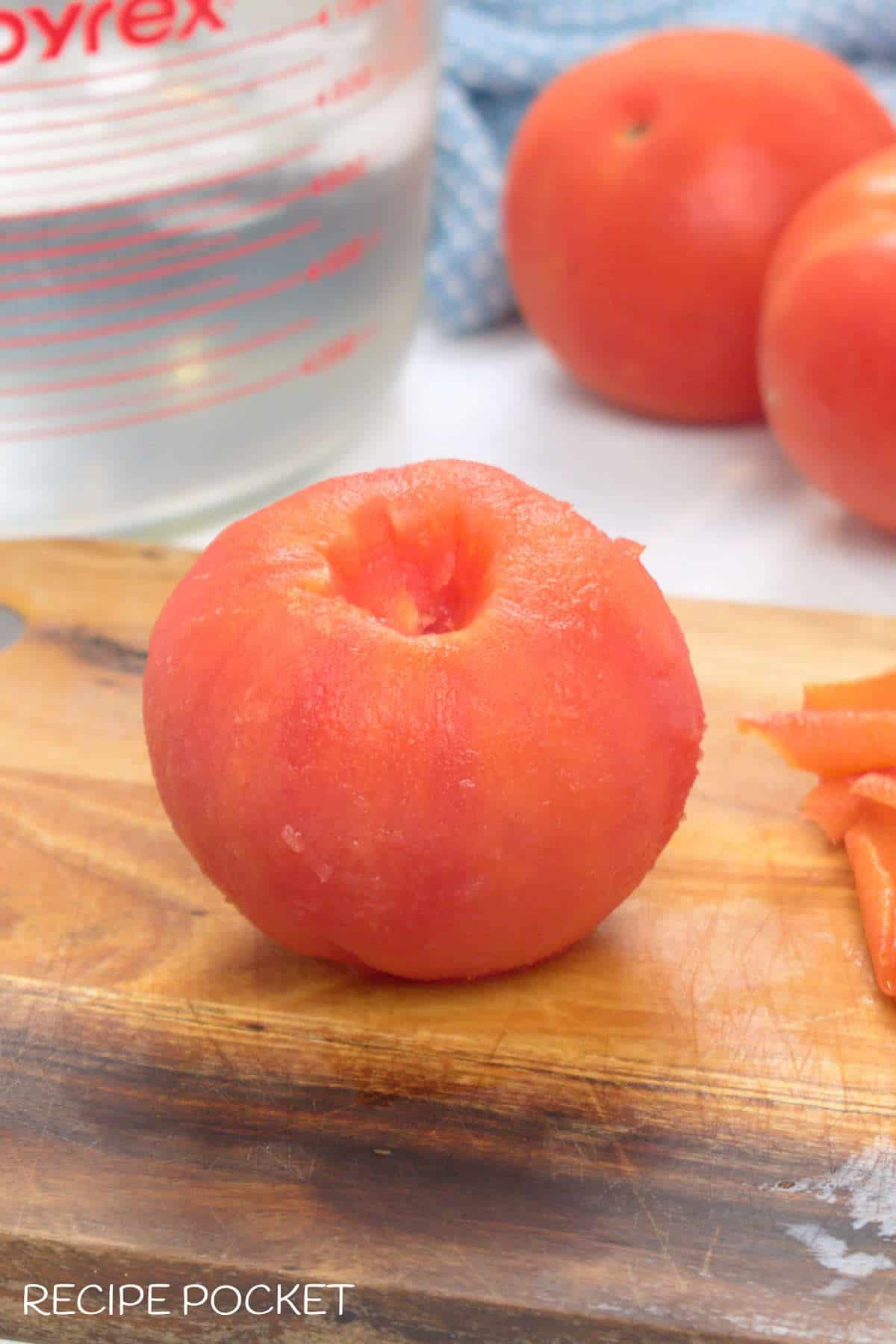 Main blog post image showing a peeled tomato.