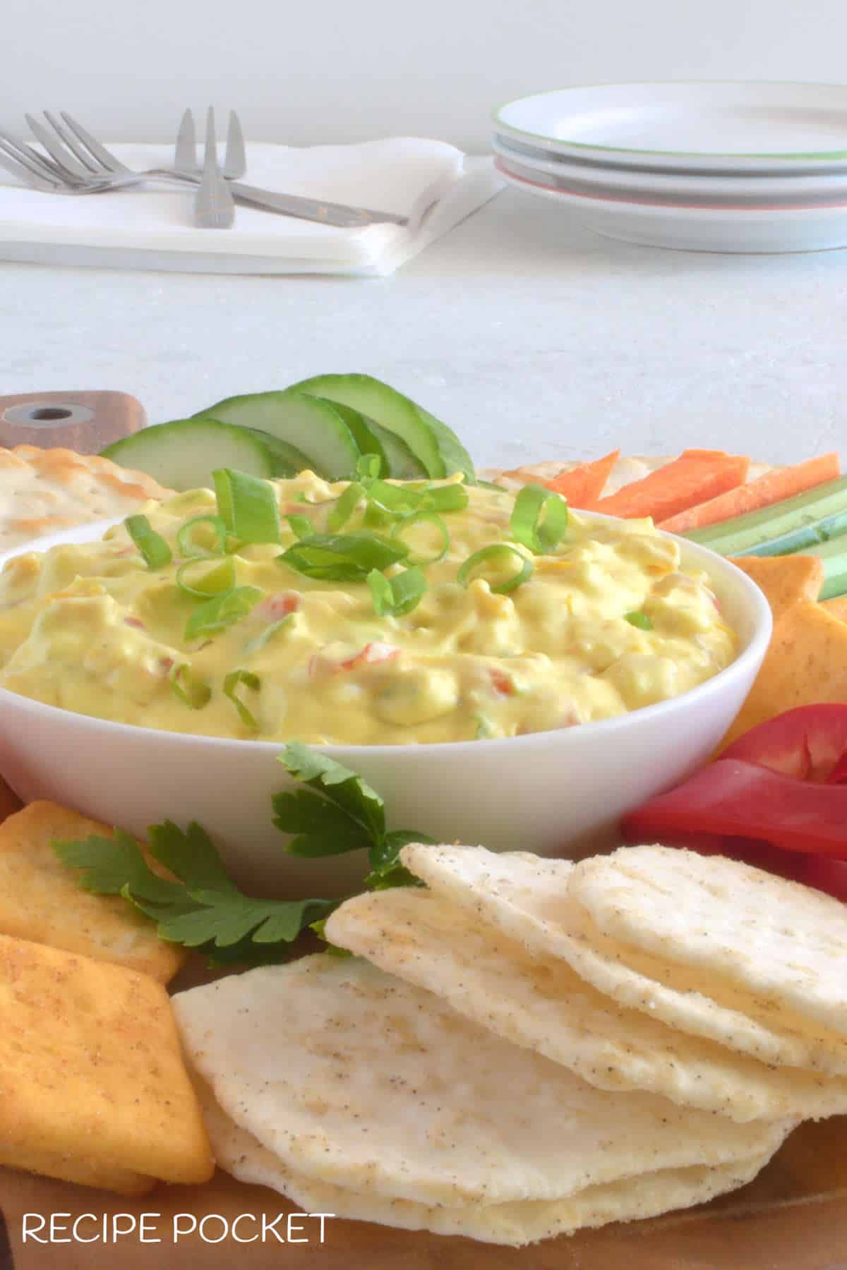 Close up of dip in a bowl.